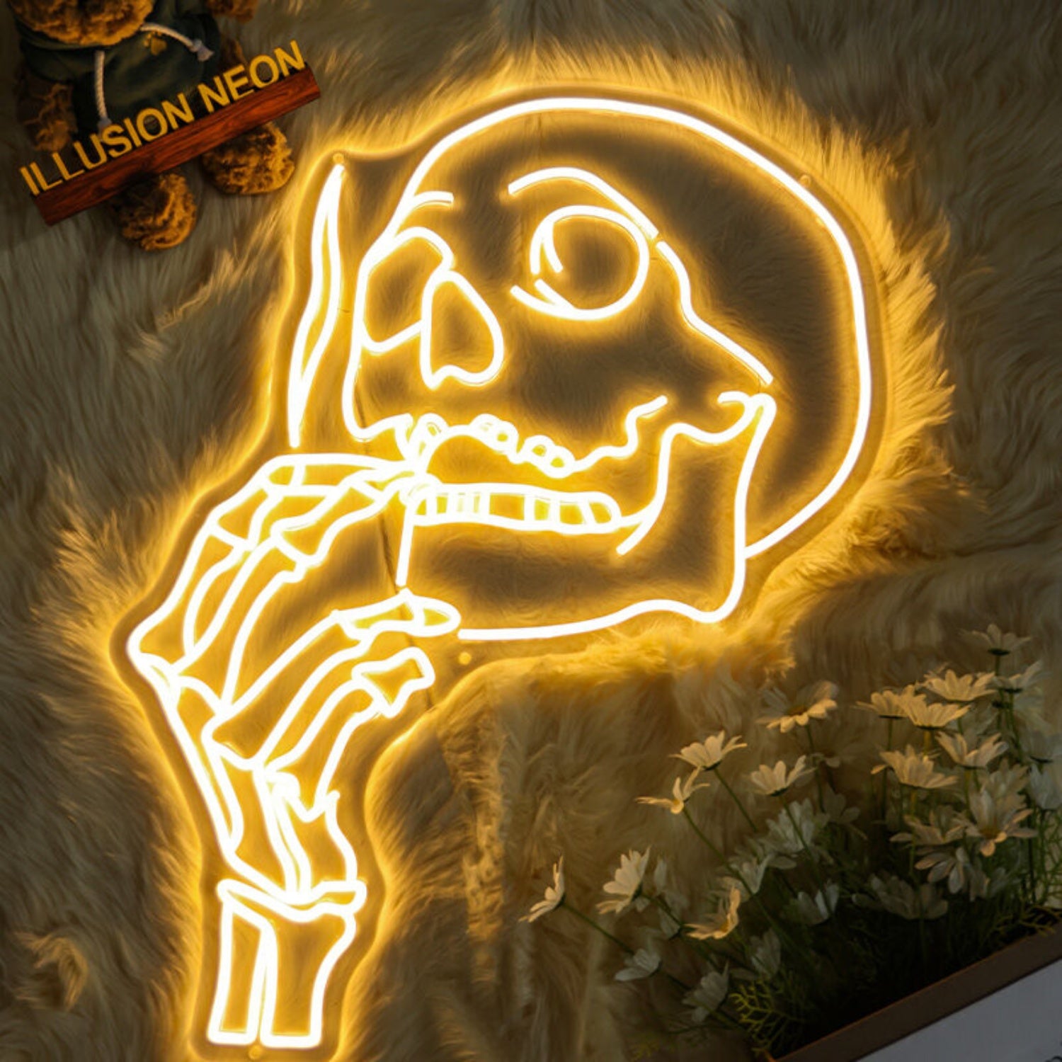 Smoking Skull Sign Neon Sign For Halloween And Edgy Themes | Shineneon