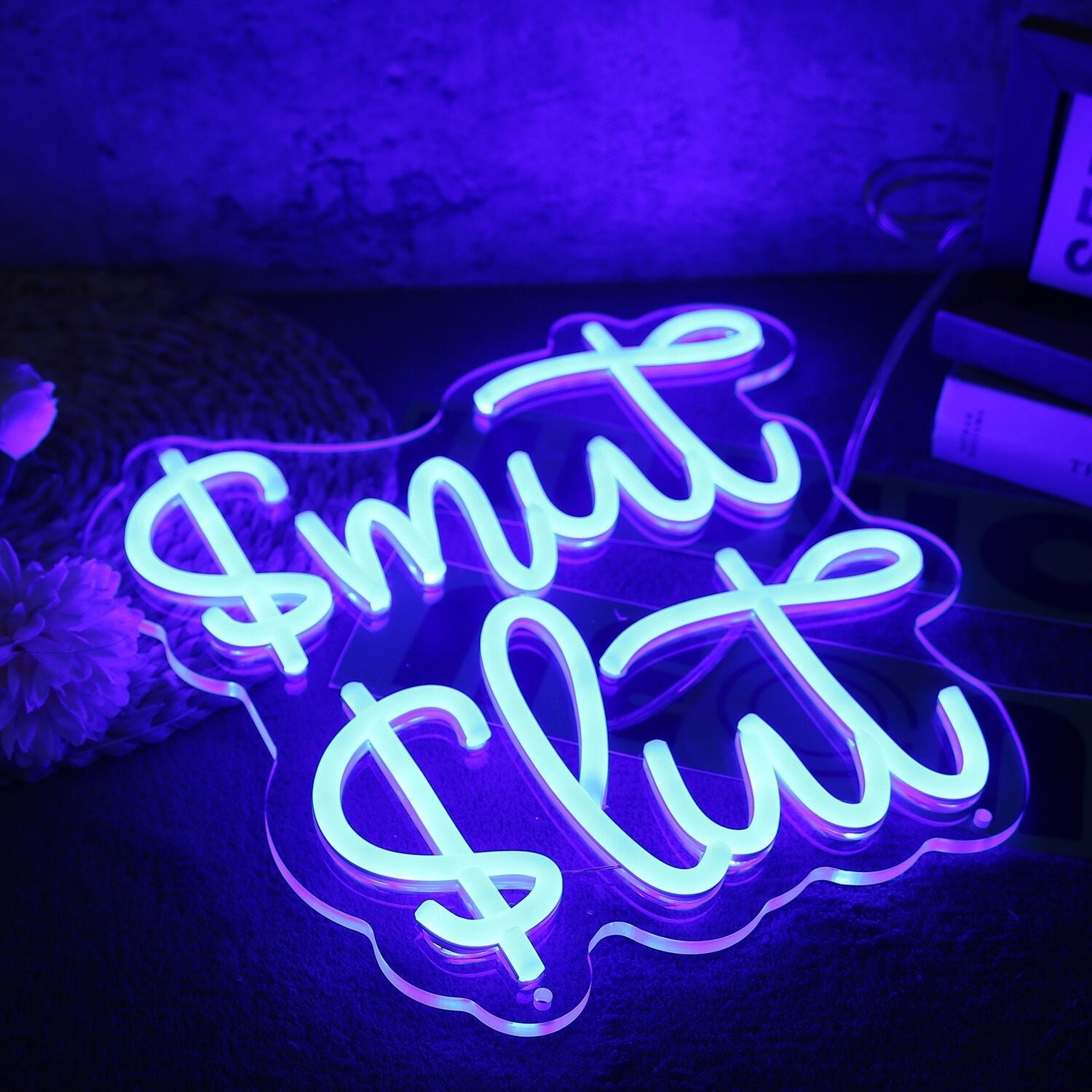 Smut Slut Blue Led Neon Sign - Shineneon