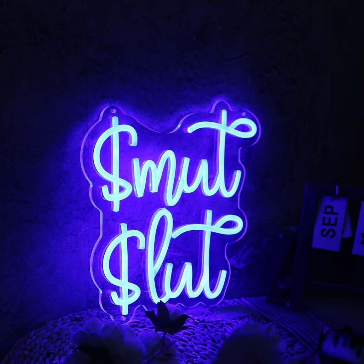 Smut Slut Blue Led Neon Sign - Shineneon