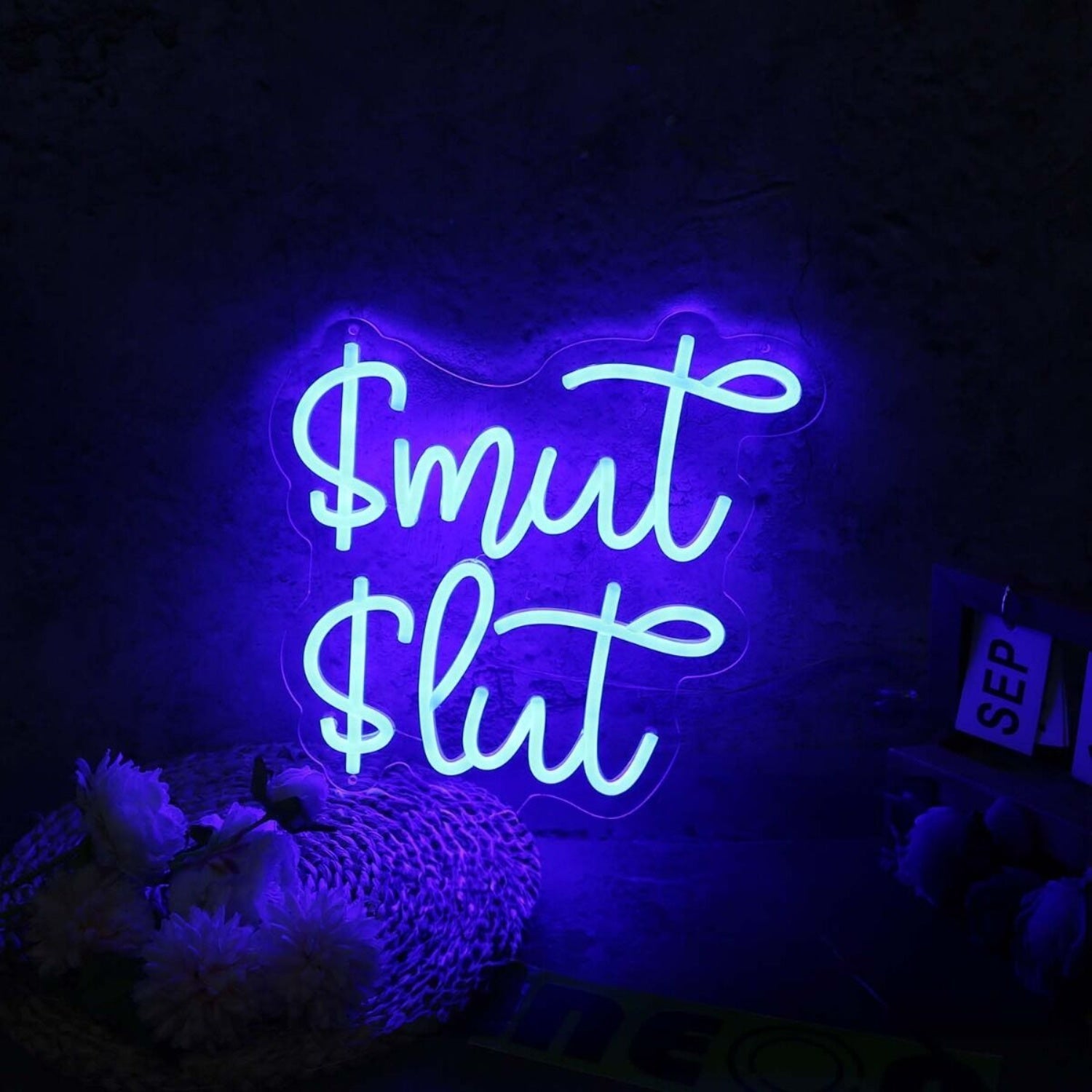 Smut Slut Blue Led Neon Sign - Shineneon