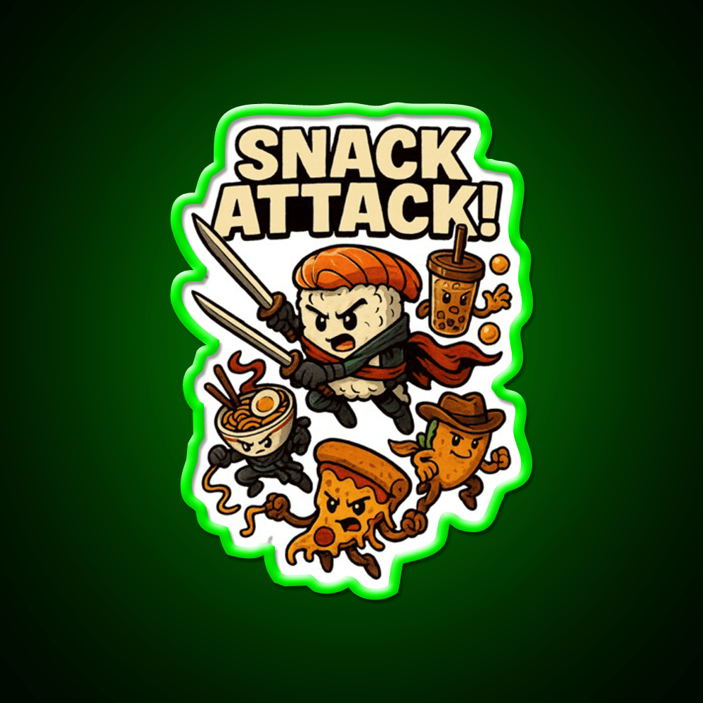 Snack Attack Snack Food Led Neon Sign For Snack Room Rgb Color - Shineneon