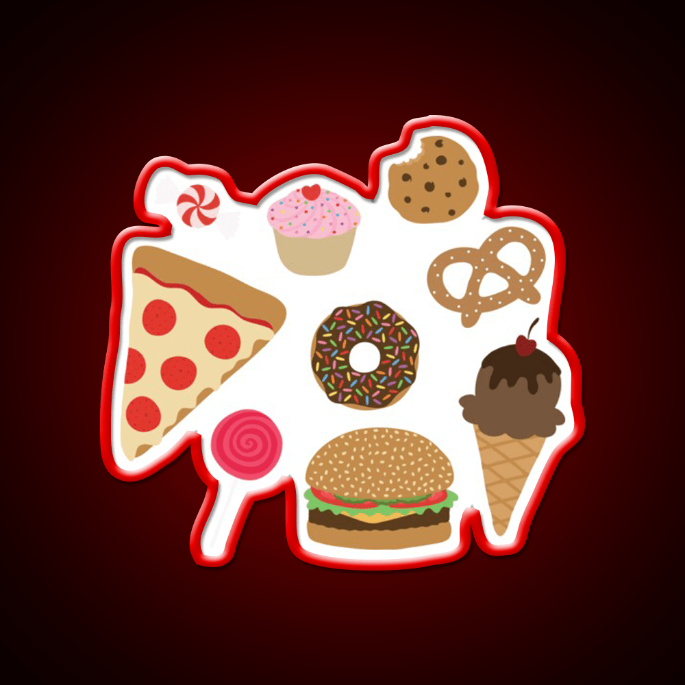Snack Attack Snack Food Led Neon Sign For Vending Area Rgb Color - Shineneon