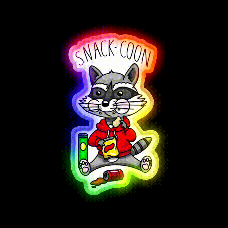 Snack Coon Snack Food Led Neon Sign Rgb Color - LED neon sign close-up detail