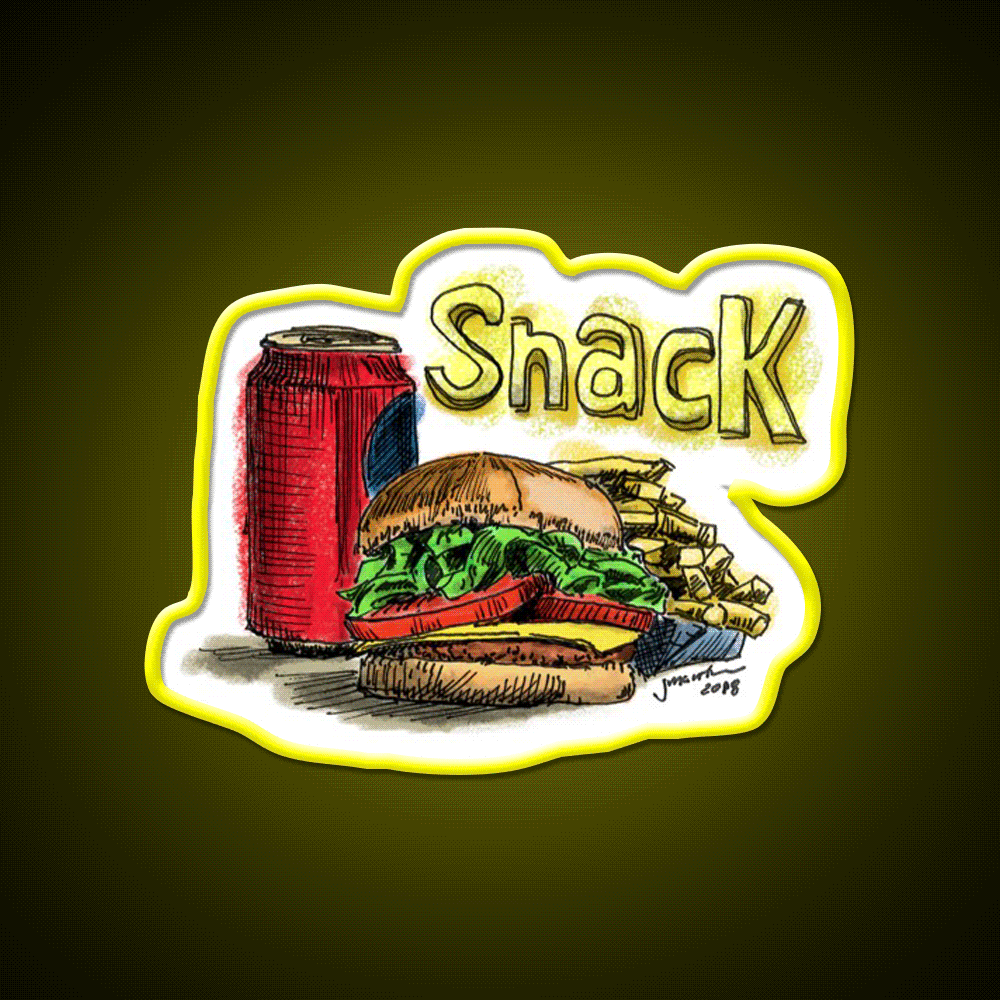 Snack Food Led Neon Sign For Snack Room Rgb Color - Custom LED neon sign front view
