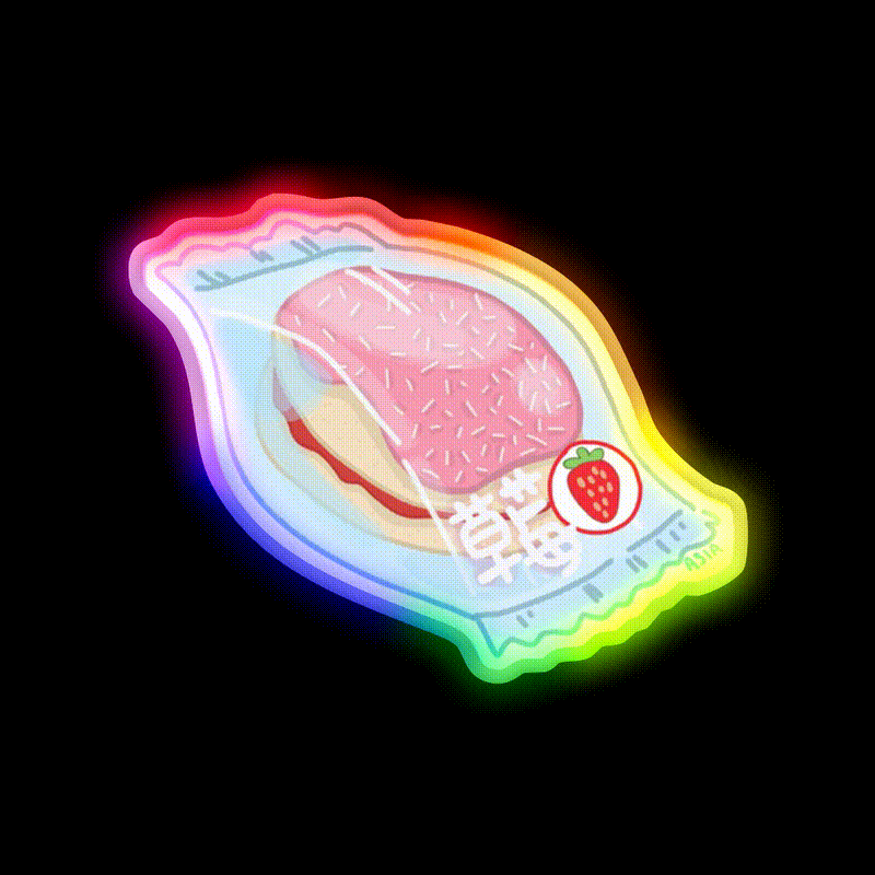 Snack Food Led Neon Sign Rgb Color - LED neon sign close-up detail