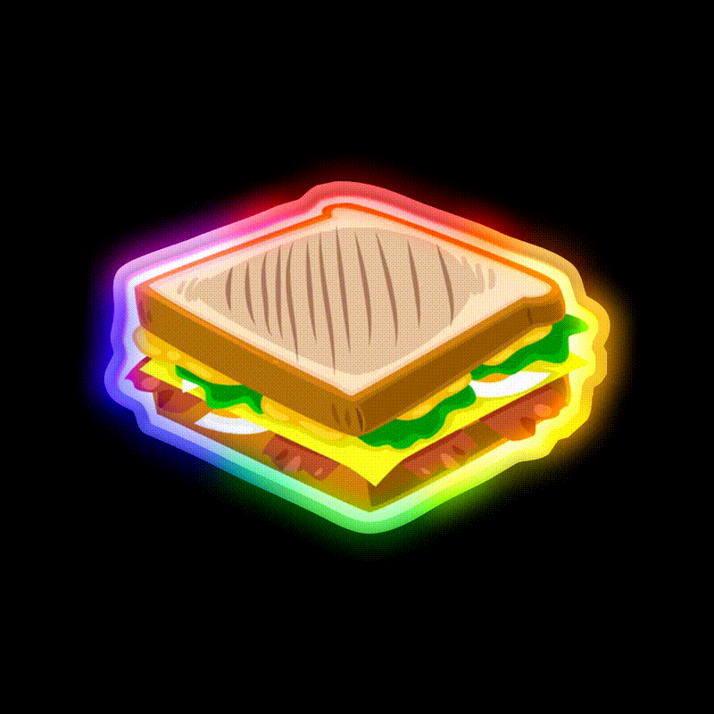 Snack Food Led Neon Sign Wall Sign Rgb Color - LED neon sign close-up detail