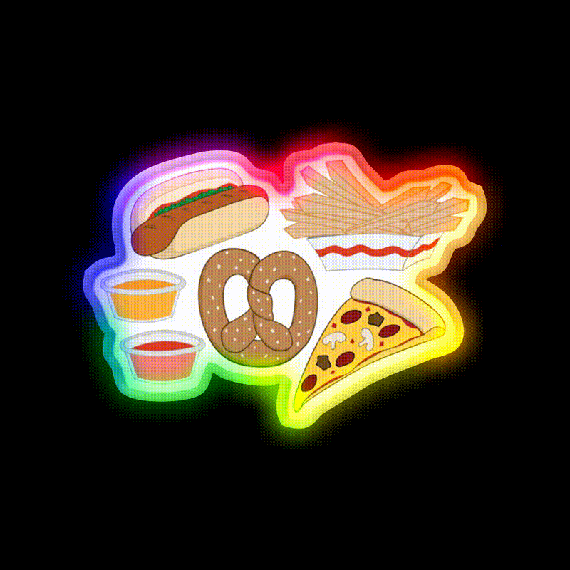 Snack Food Snack Food Led Neon Sign Rgb Color - LED neon sign close-up detail