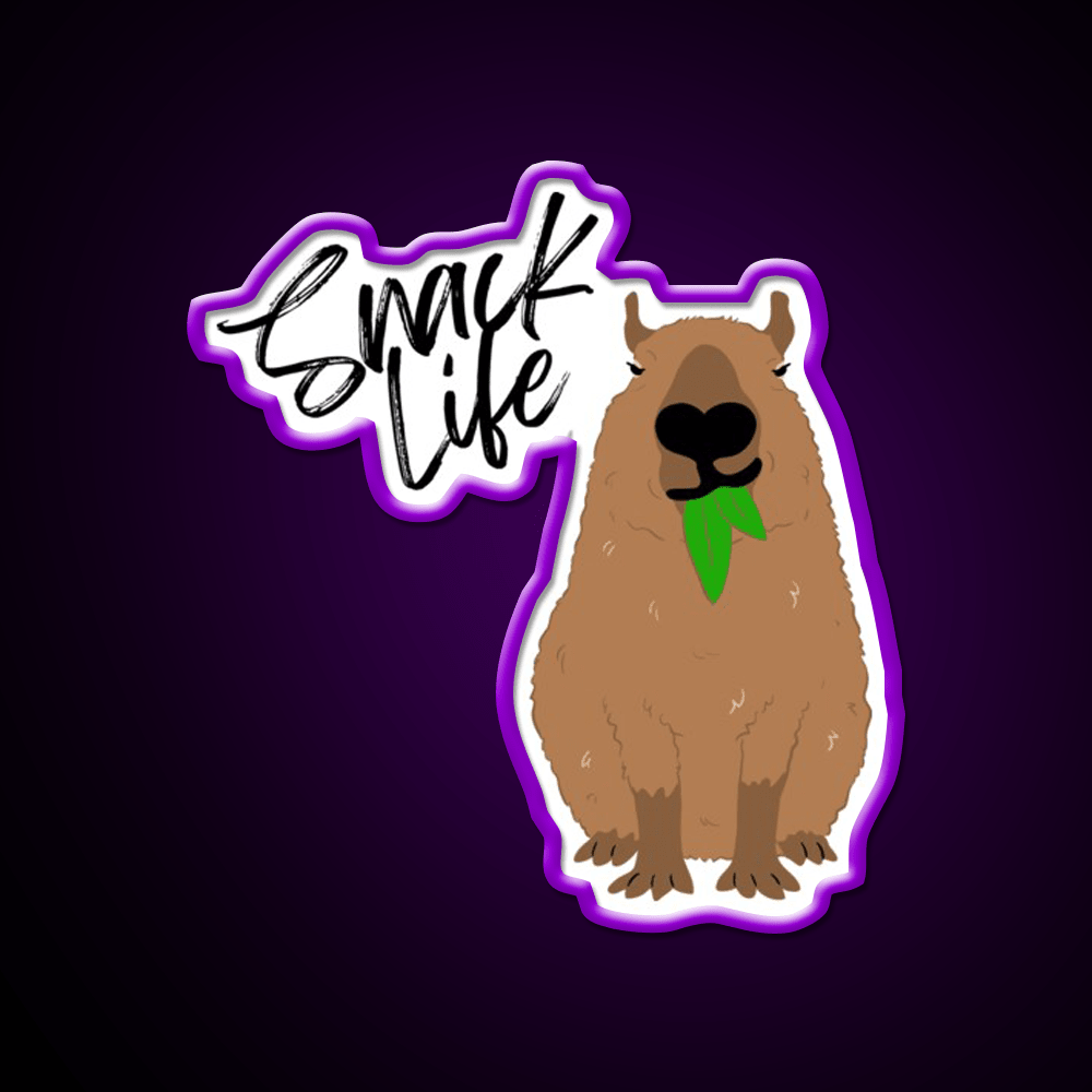 Snack Life Capybara Snack Food Led Neon Sign Rgb Color - Shineneon