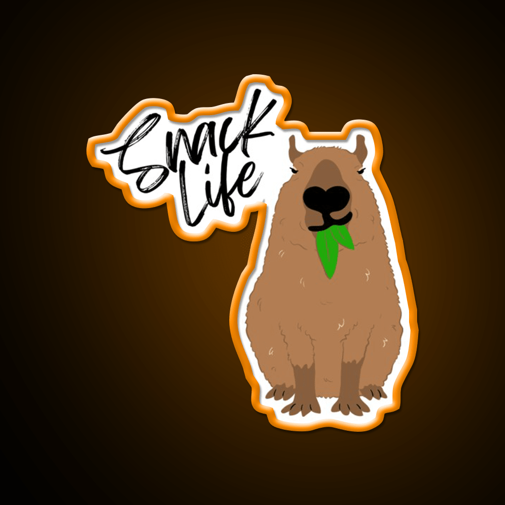 Snack Life Capybara Snack Food Led Neon Sign Rgb Color - Shineneon