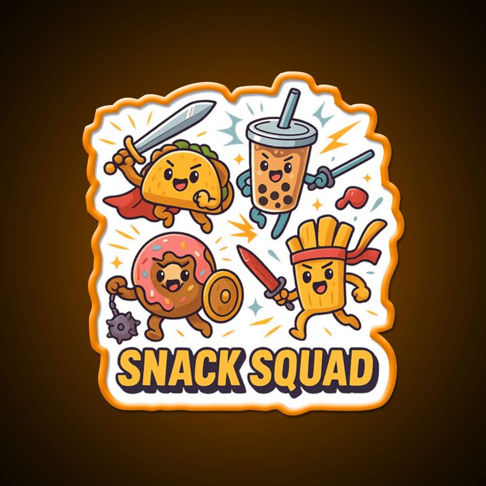 Snack Squad Snack Food Led Neon Sign Rgb Color - Shineneon