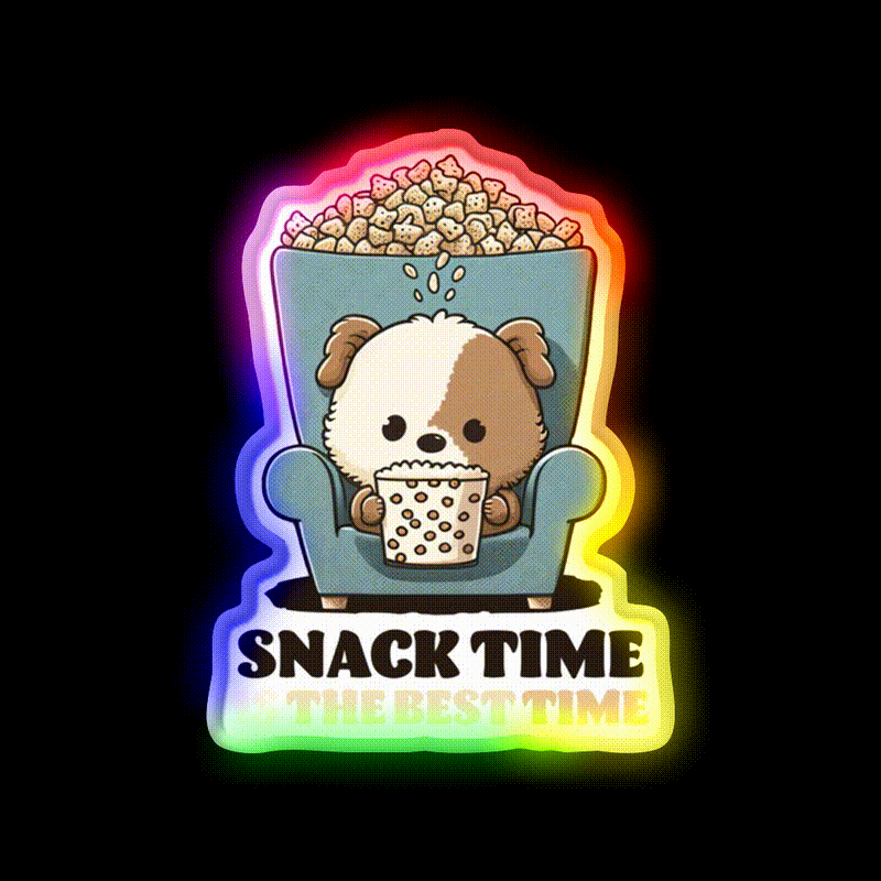 Snack Time Is The Best Time Snack Food Led Neon Sign Rgb Color - LED neon sign close-up detail