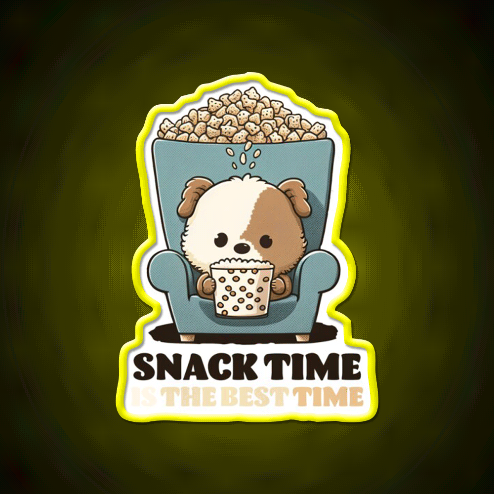 Snack Time Is The Best Time Snack Food Led Neon Sign Rgb Color - Custom LED neon sign front view