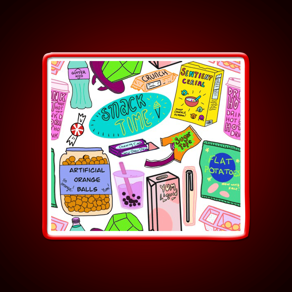 Snack Time Snack Food Led Neon Sign For Snack Room Rgb Color - Shineneon