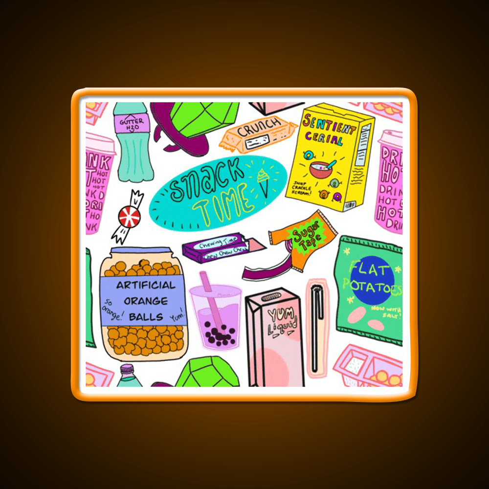 Snack Time Snack Food Led Neon Sign For Snack Room Rgb Color - Shineneon