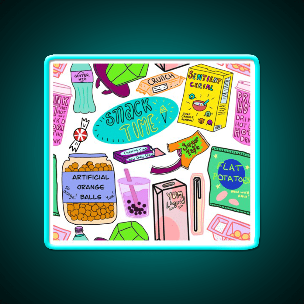 Snack Time Snack Food Led Neon Sign For Snack Room Rgb Color - Shineneon