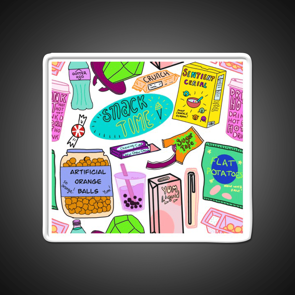 Snack Time Snack Food Led Neon Sign For Snack Room Rgb Color - Shineneon