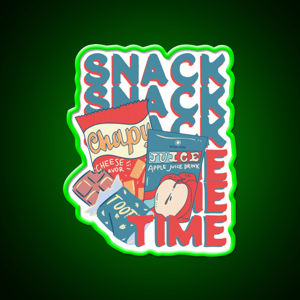 Snack Time Snack Food Led Neon Sign For Vending Area Rgb Color - Shineneon