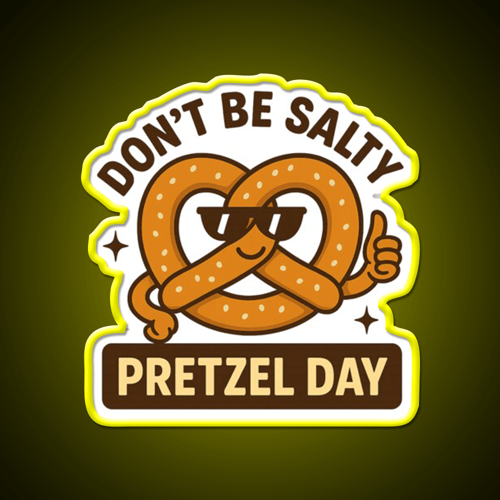 Snackin Twisted Pretzel Day Vibes Snack Food Led Neon Sign Rgb Color - Shineneon