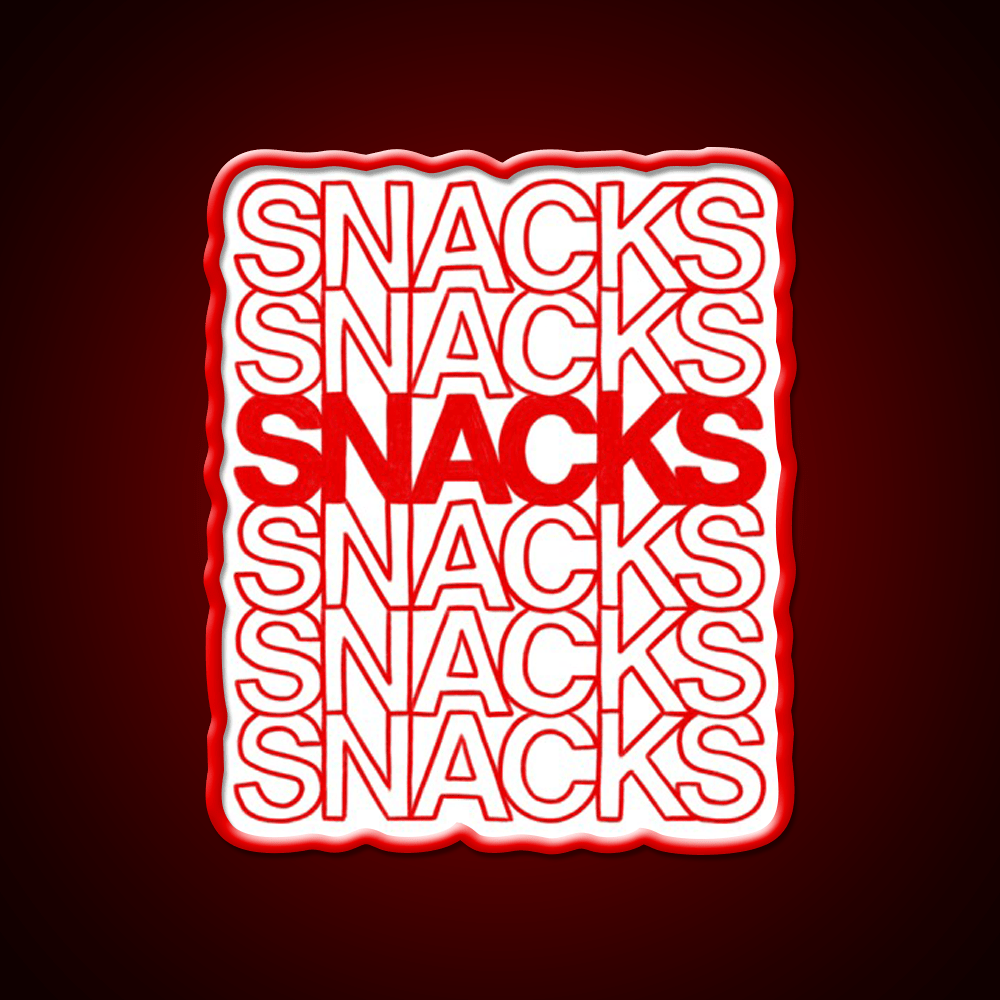 Snacks Snacks Snacks Toddler Typography Snack Food Led Neon Sign Rgb Color - Shineneon