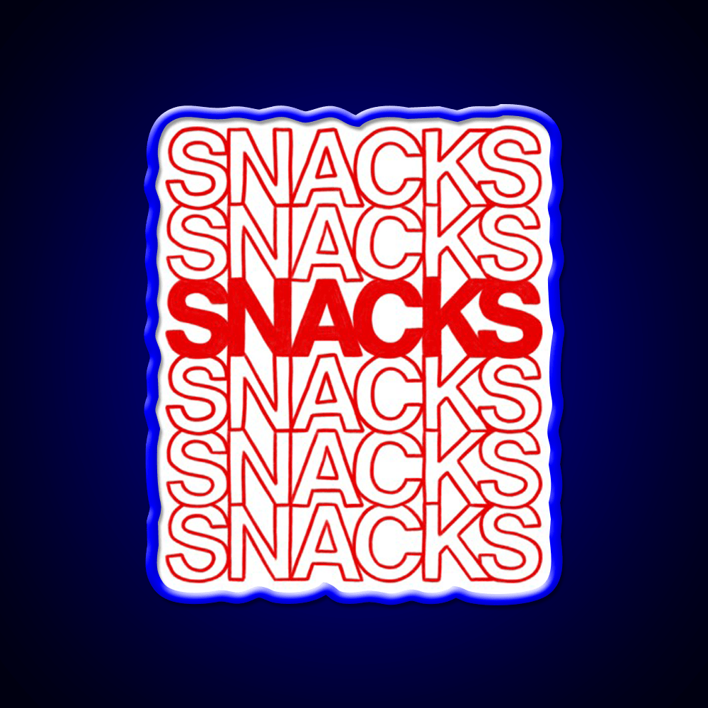 Snacks Snacks Snacks Toddler Typography Snack Food Led Neon Sign Rgb Color - Shineneon