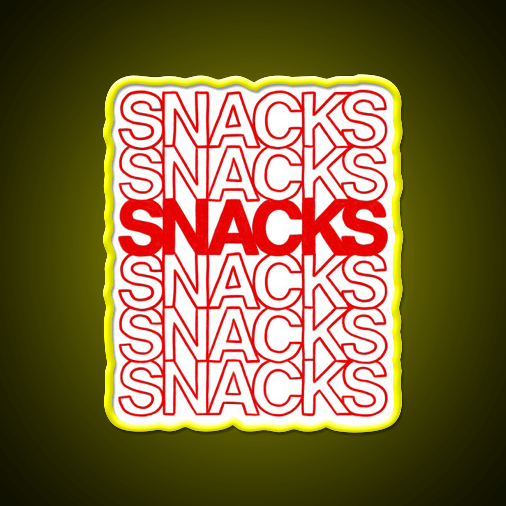 Snacks Snacks Snacks Toddler Typography Snack Food Led Neon Sign Rgb Color - Shineneon