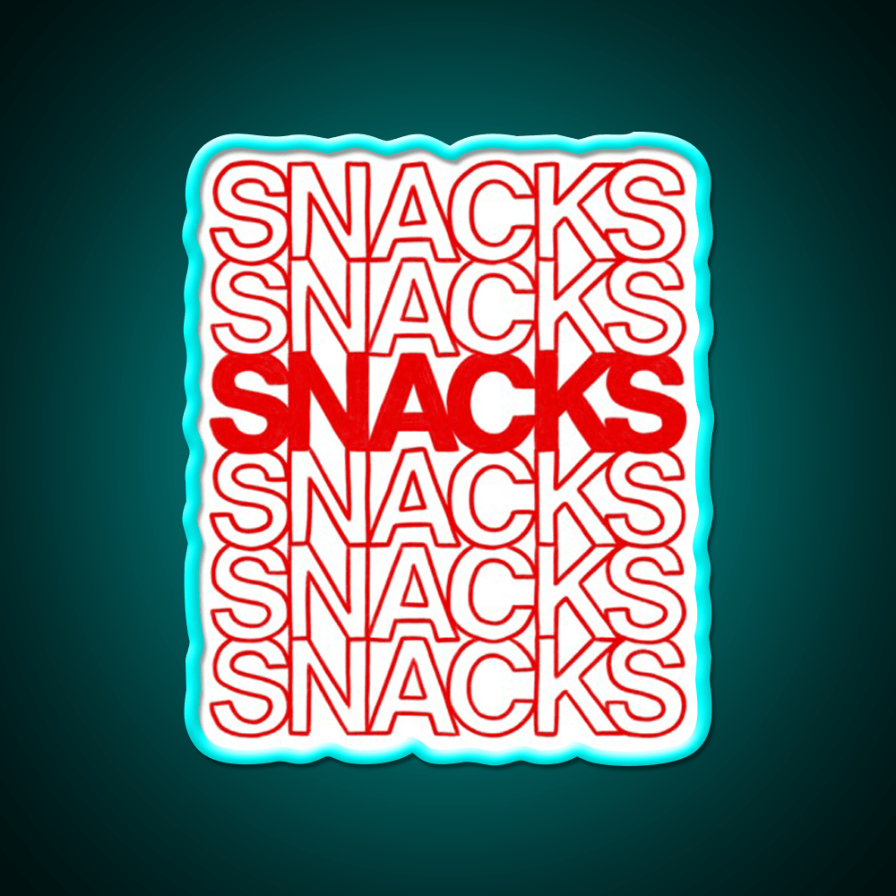 Snacks Snacks Snacks Toddler Typography Snack Food Led Neon Sign Rgb Color - Shineneon