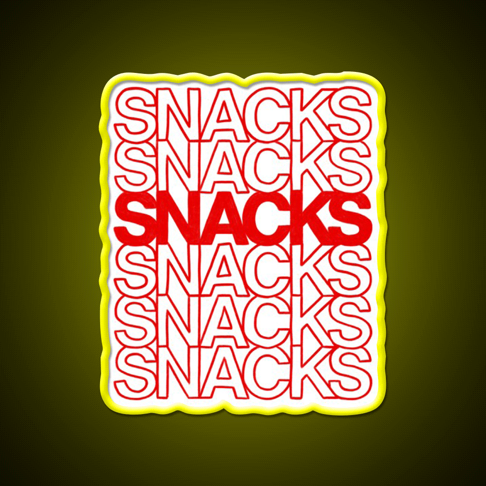 Snacks Snacks Snacks Toddler Typography Snack Food Led Neon Sign Rgb Color - Custom LED neon sign front view