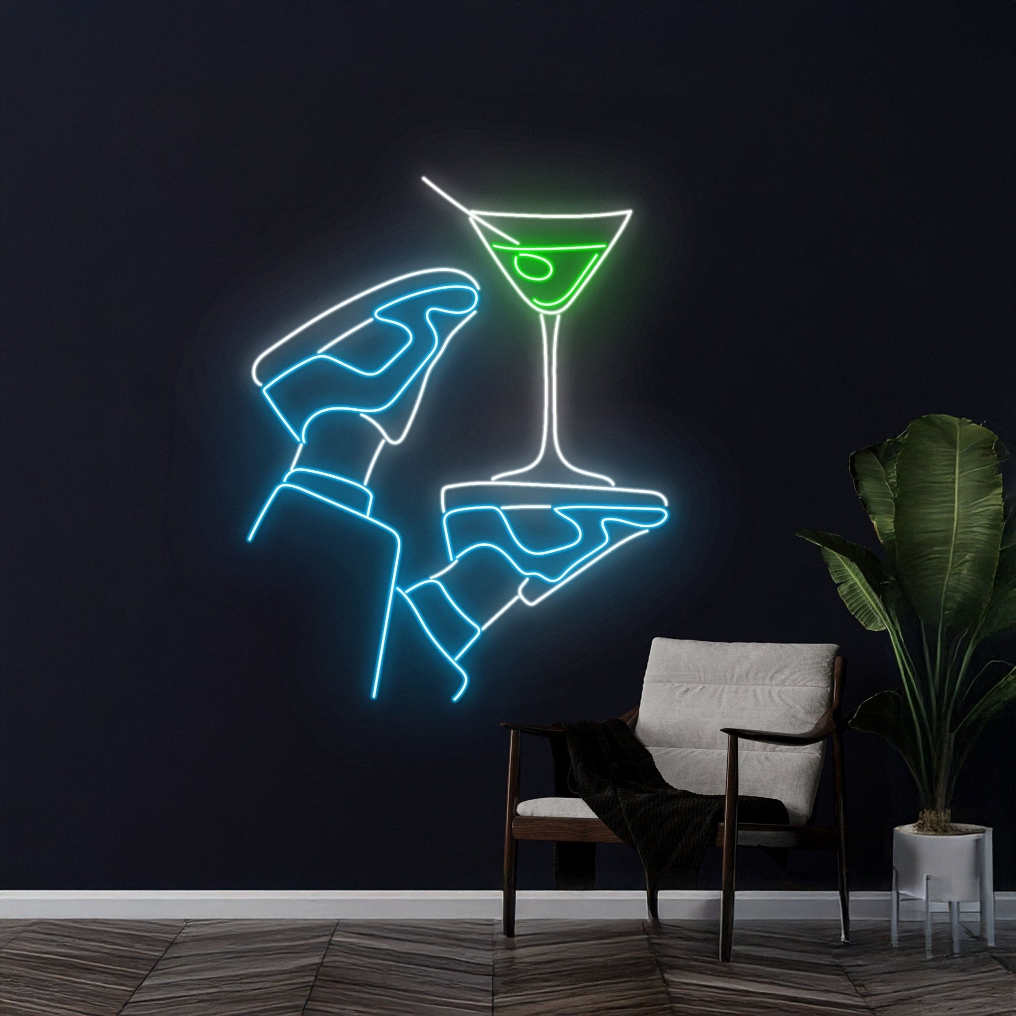 Sneakers Legs Martini Neon Light - Shineneon