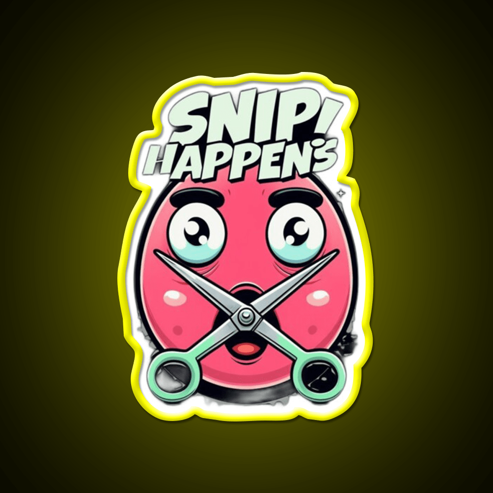 Snip Happens Funny Barber Shop Haircut Led Neon Sign - Shineneon