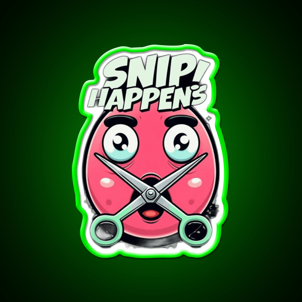 Snip Happens Funny Barber Shop Haircut Led Neon Sign - Shineneon