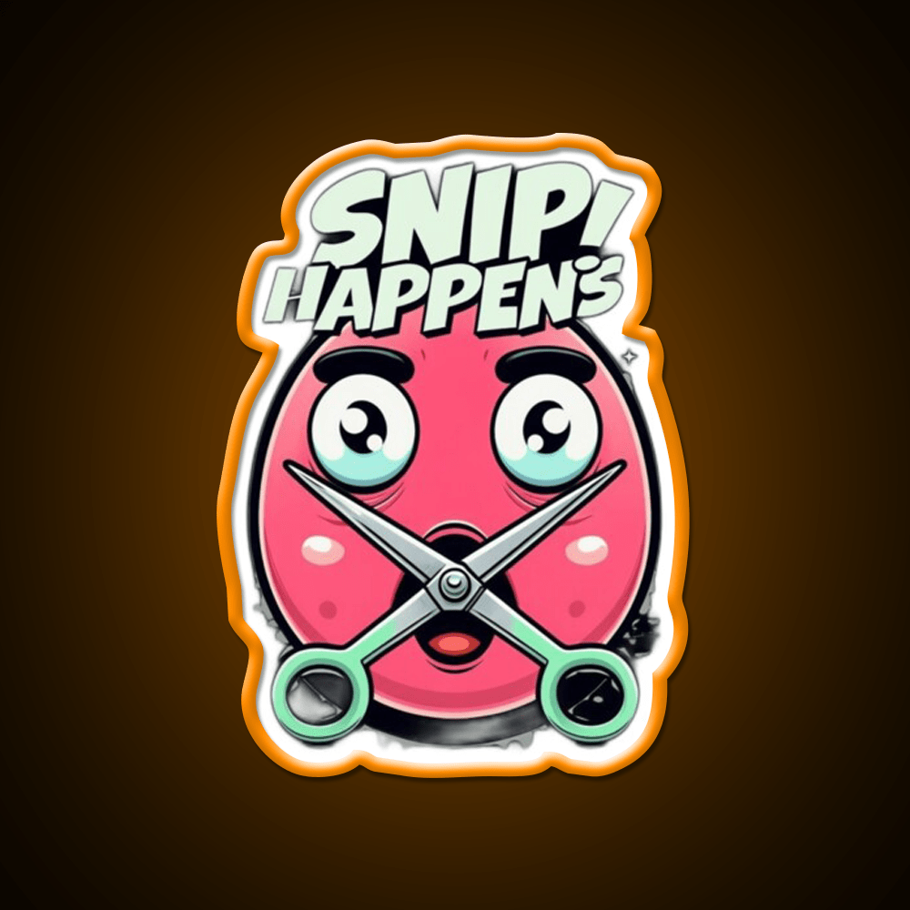 Snip Happens Funny Barber Shop Haircut Led Neon Sign - Shineneon