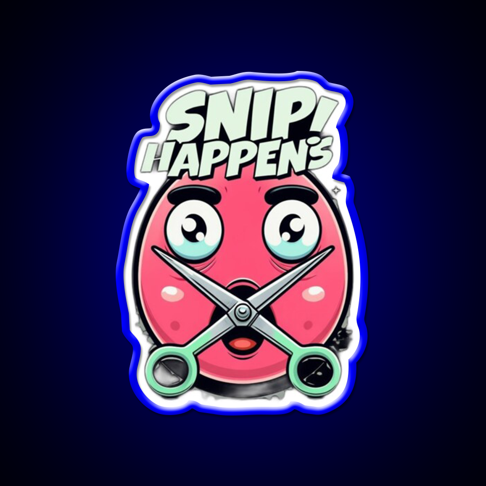 Snip Happens Funny Barber Shop Haircut Led Neon Sign