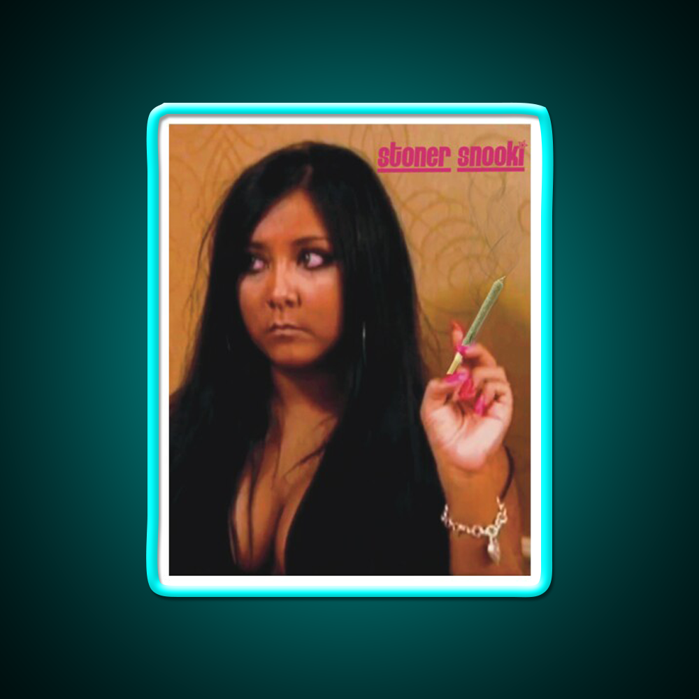 Snooki Stoner Hemp Inspired Green Leaf Led Neon Sign Rgb Color - Size and dimension reference