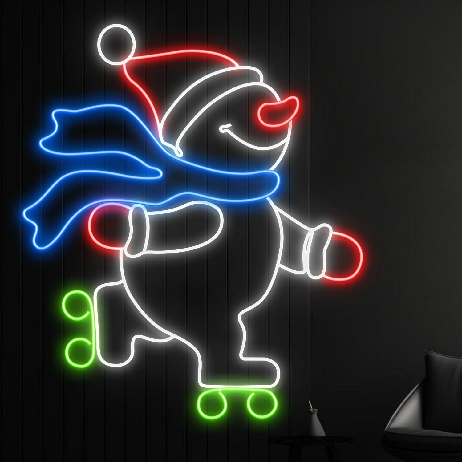 Snowman Skateboarding Led Neon Sign | Shineneon