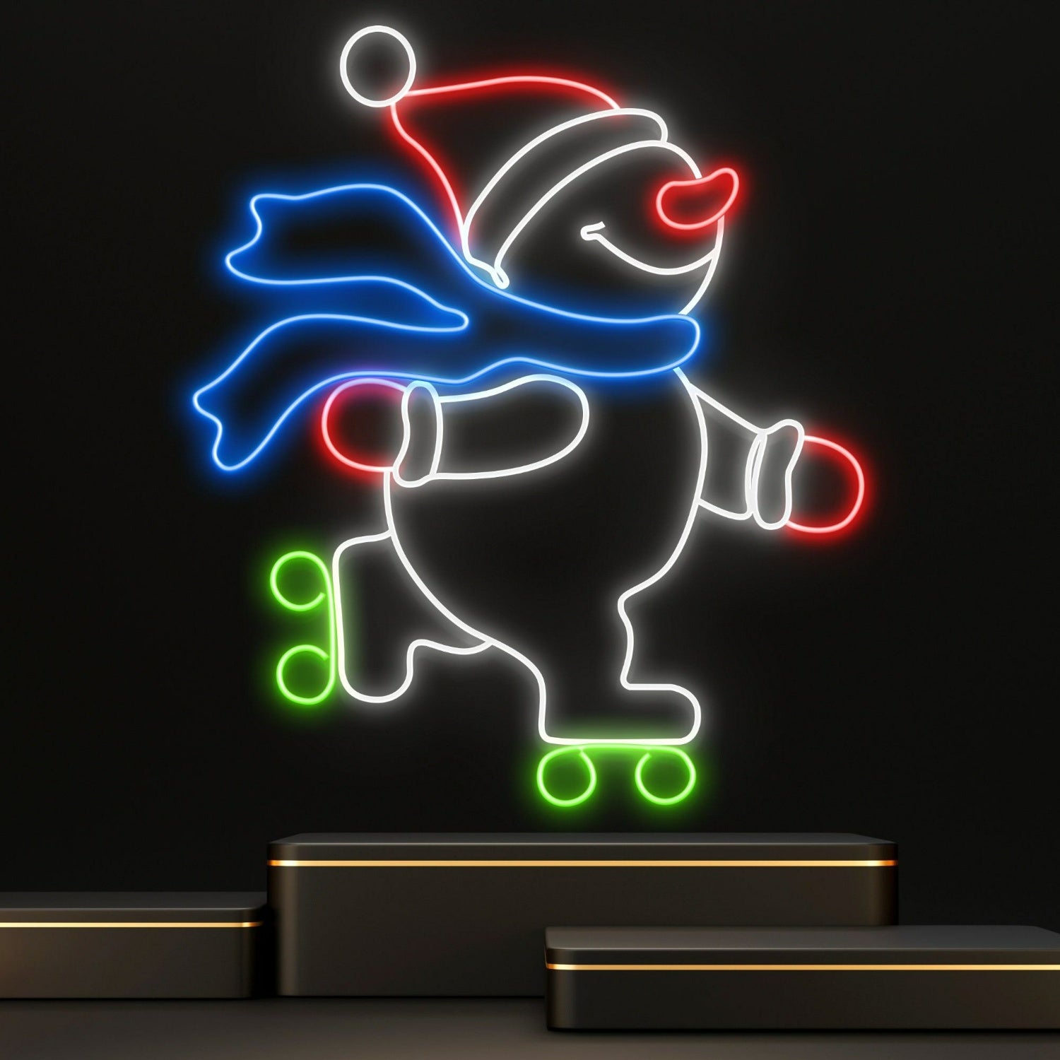 Snowman Skateboarding Led Neon Sign | Shineneon
