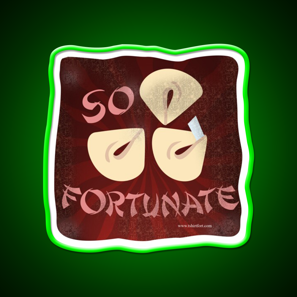 So Fortunate Fortune Cookie Cartoon Art Led Neon Sign Chinese Food Rgb Color - LED neon sign view 8