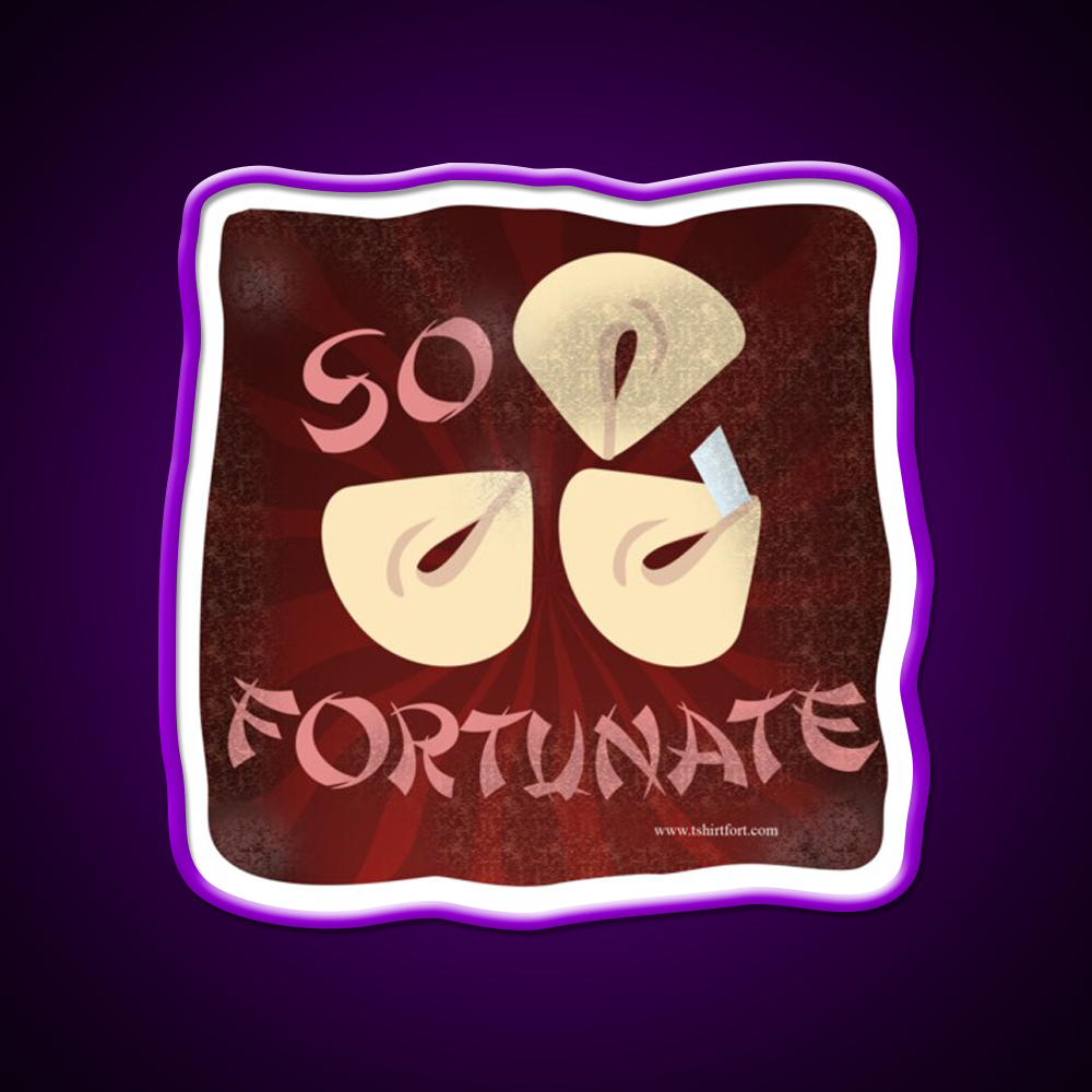 So Fortunate Fortune Cookie Cartoon Art Led Neon Sign Chinese Food Rgb Color - LED neon sign view 9