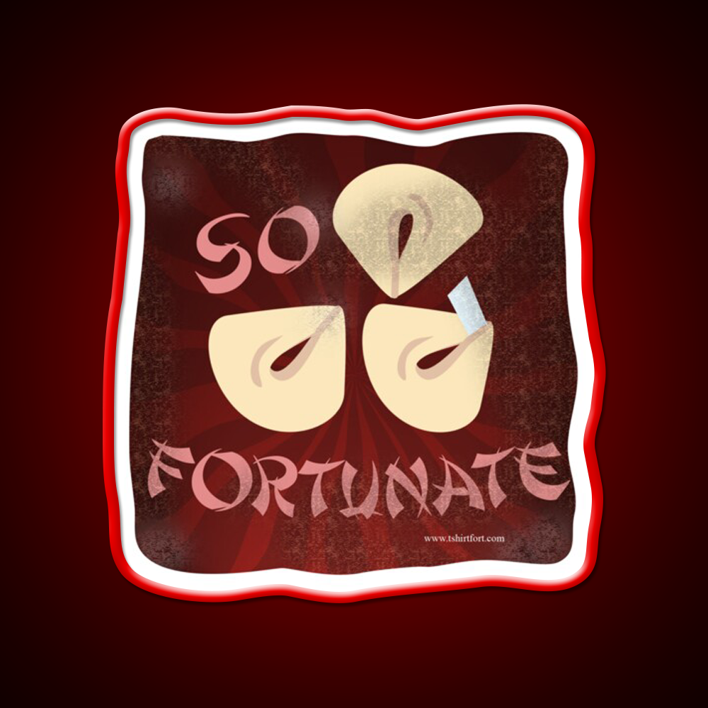 So Fortunate Fortune Cookie Cartoon Art Led Neon Sign Chinese Food Rgb Color - LED neon sign view 10