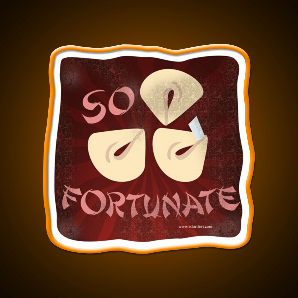 So Fortunate Fortune Cookie Cartoon Art Led Neon Sign Chinese Food Rgb Color - Shineneon
