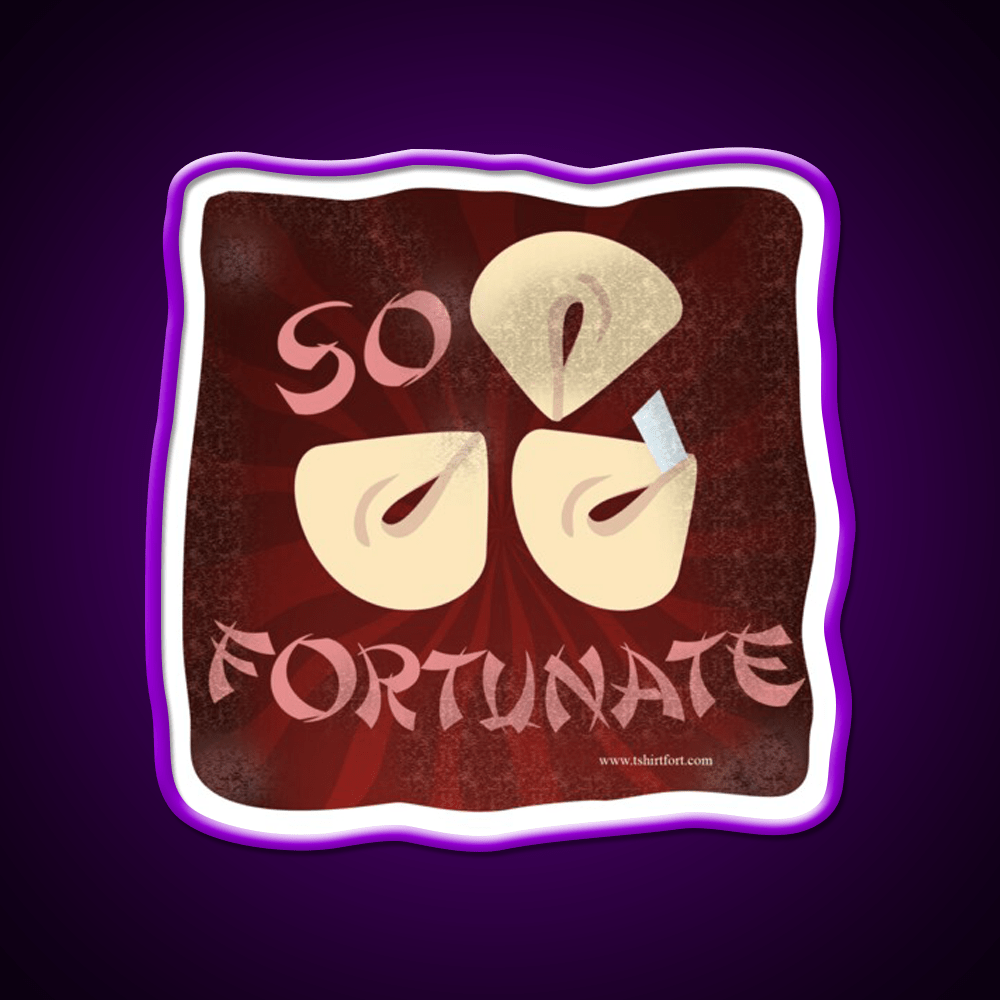 So Fortunate Fortune Cookie Cartoon Art Led Neon Sign Chinese Food Rgb Color - Shineneon
