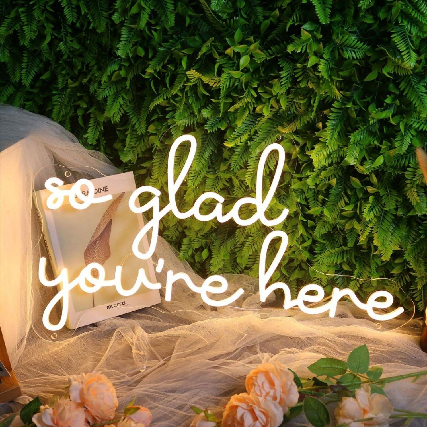 So Glad You Are Here Yellow Led Neon Sign - Shineneon