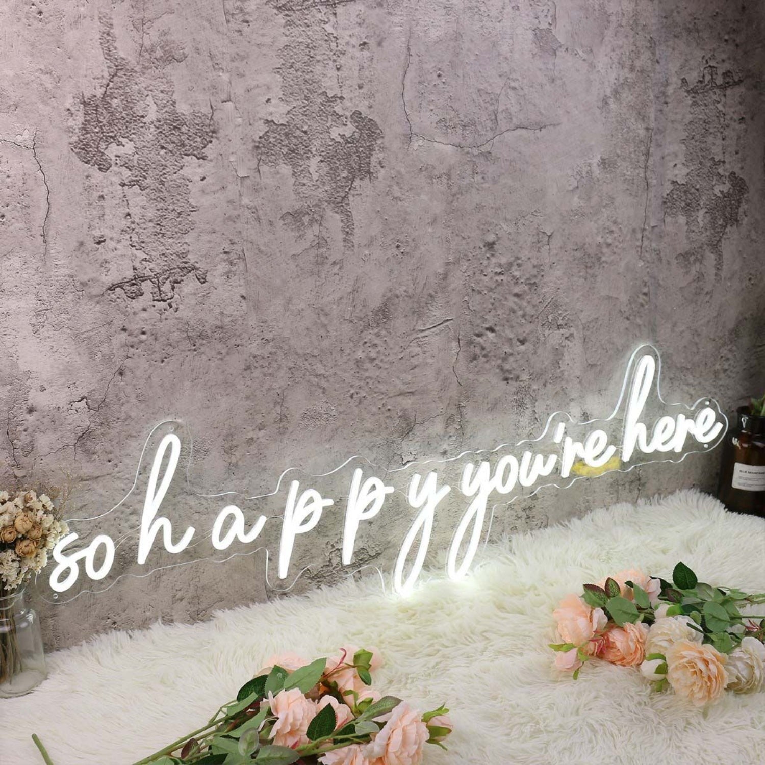 So Happy You Are Here White Led Neon Sign - Shineneon