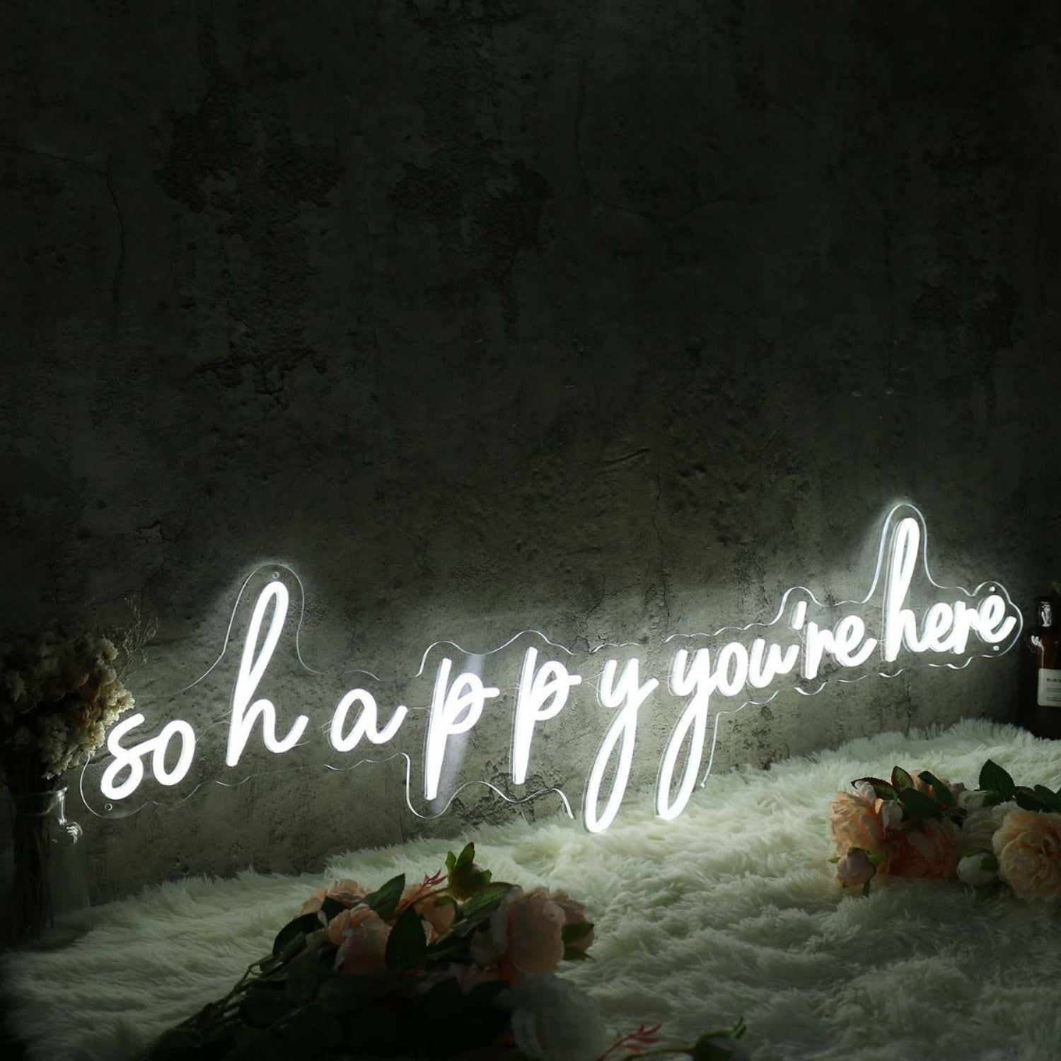 So Happy You Are Here White Led Neon Sign - Shineneon