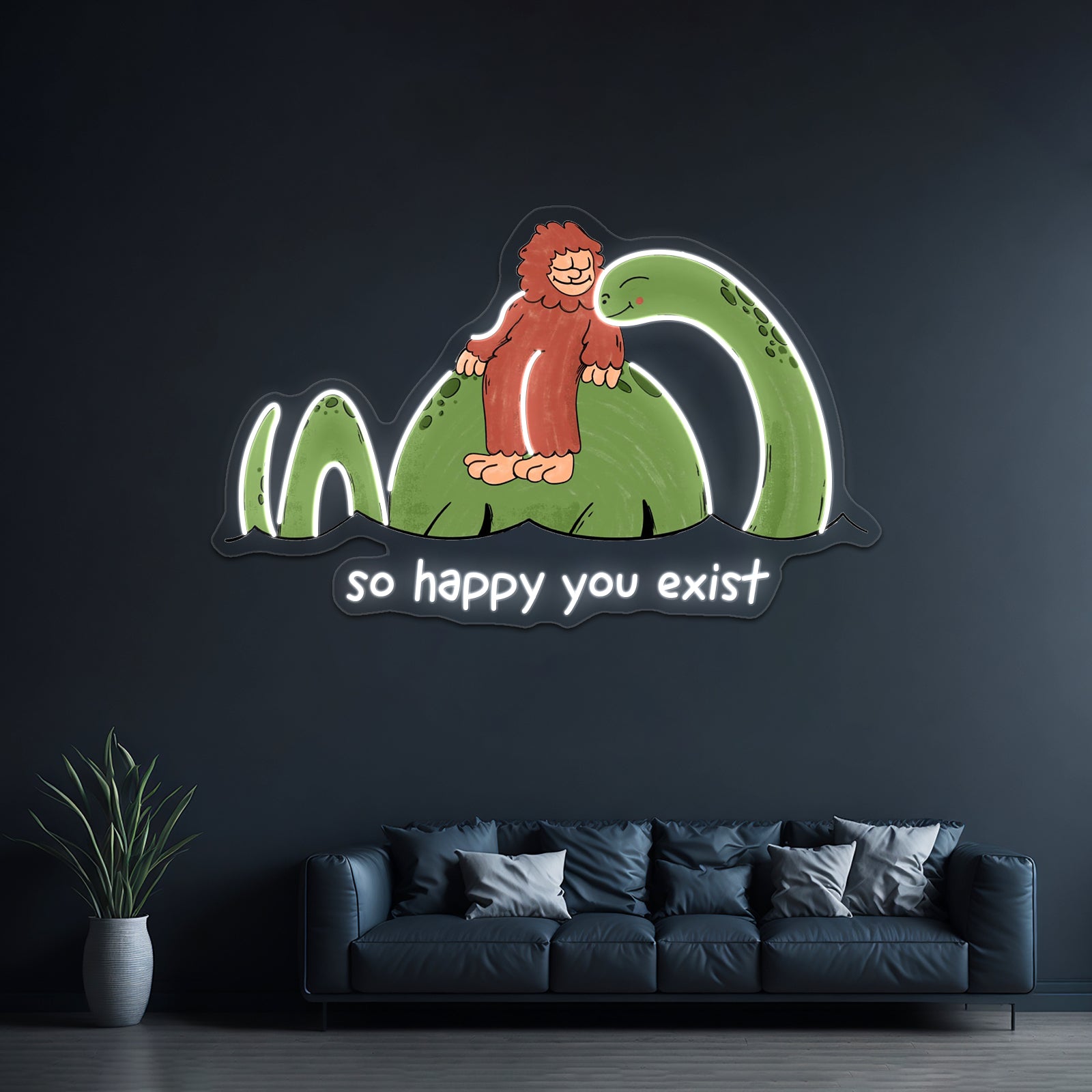 So Happy You Exist Cryptid Artwork Aesthetic Neon Signs | Shineneon