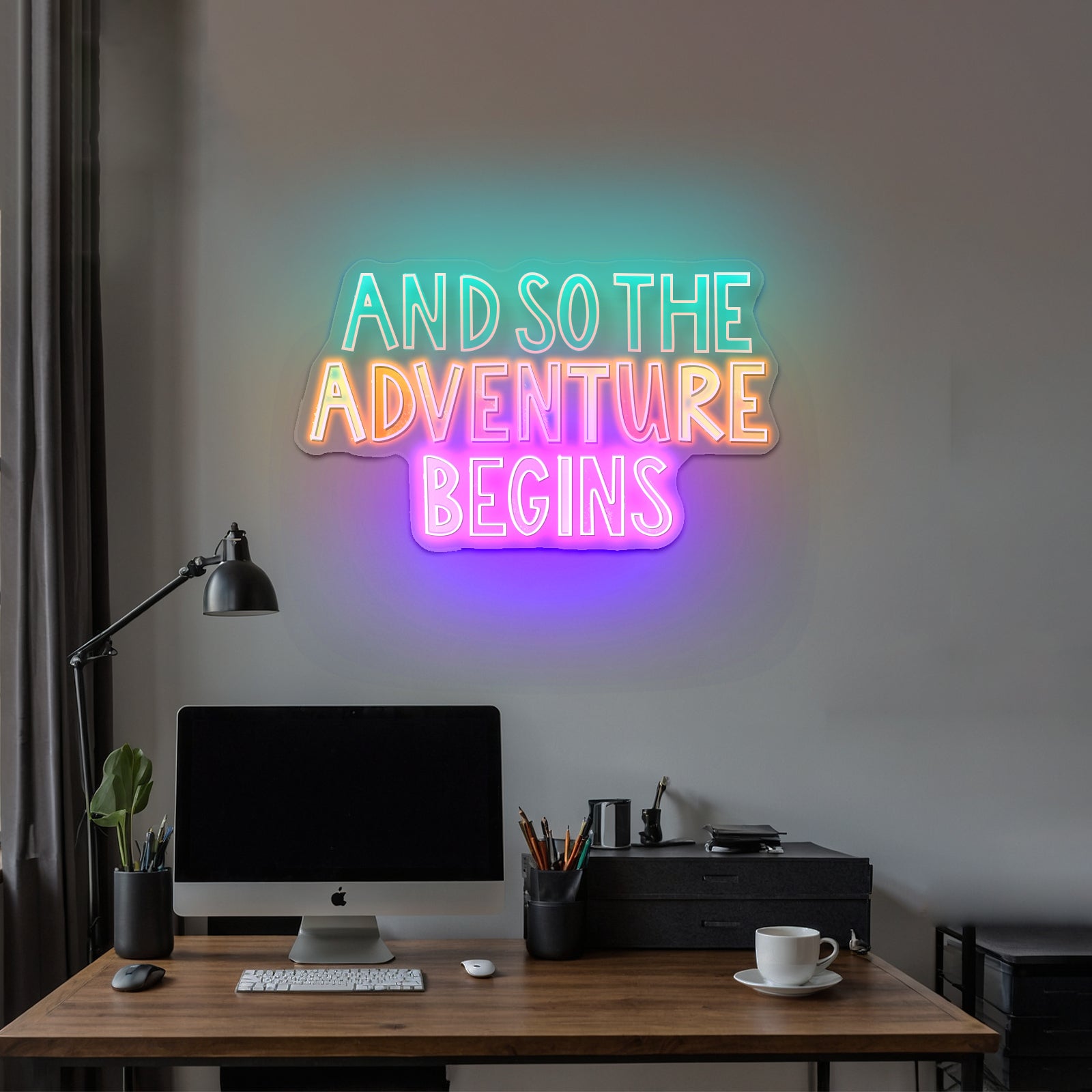 So The Adventure Begins Positivity Lettering Neon Signs For Neon Signs For Bedroom
