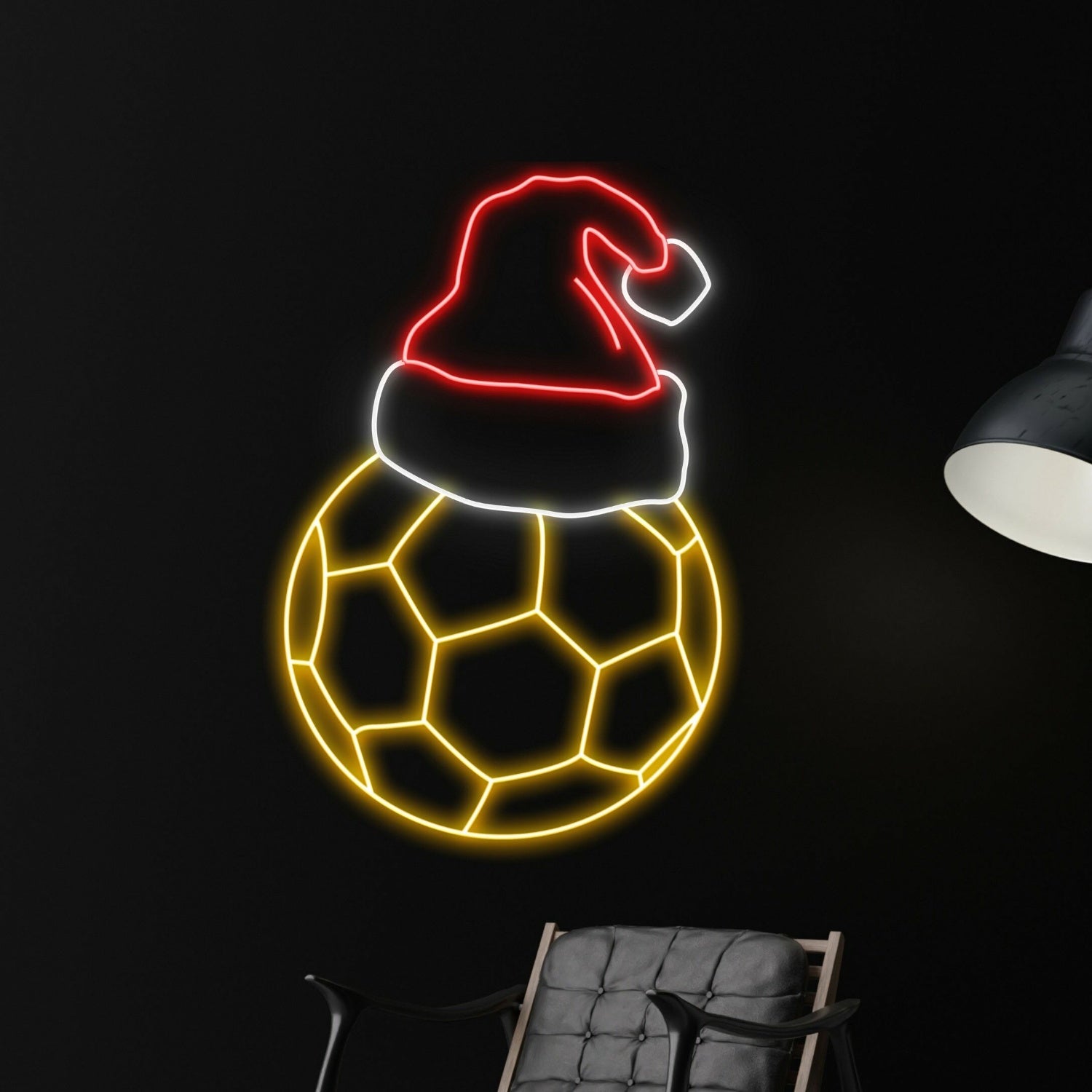 Soccer Ball Christmas Hat Led Neon Sign | Shineneon