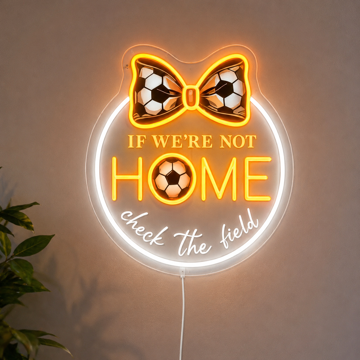 Soccer Ball Trophy Wall LED Neon Sign main product image