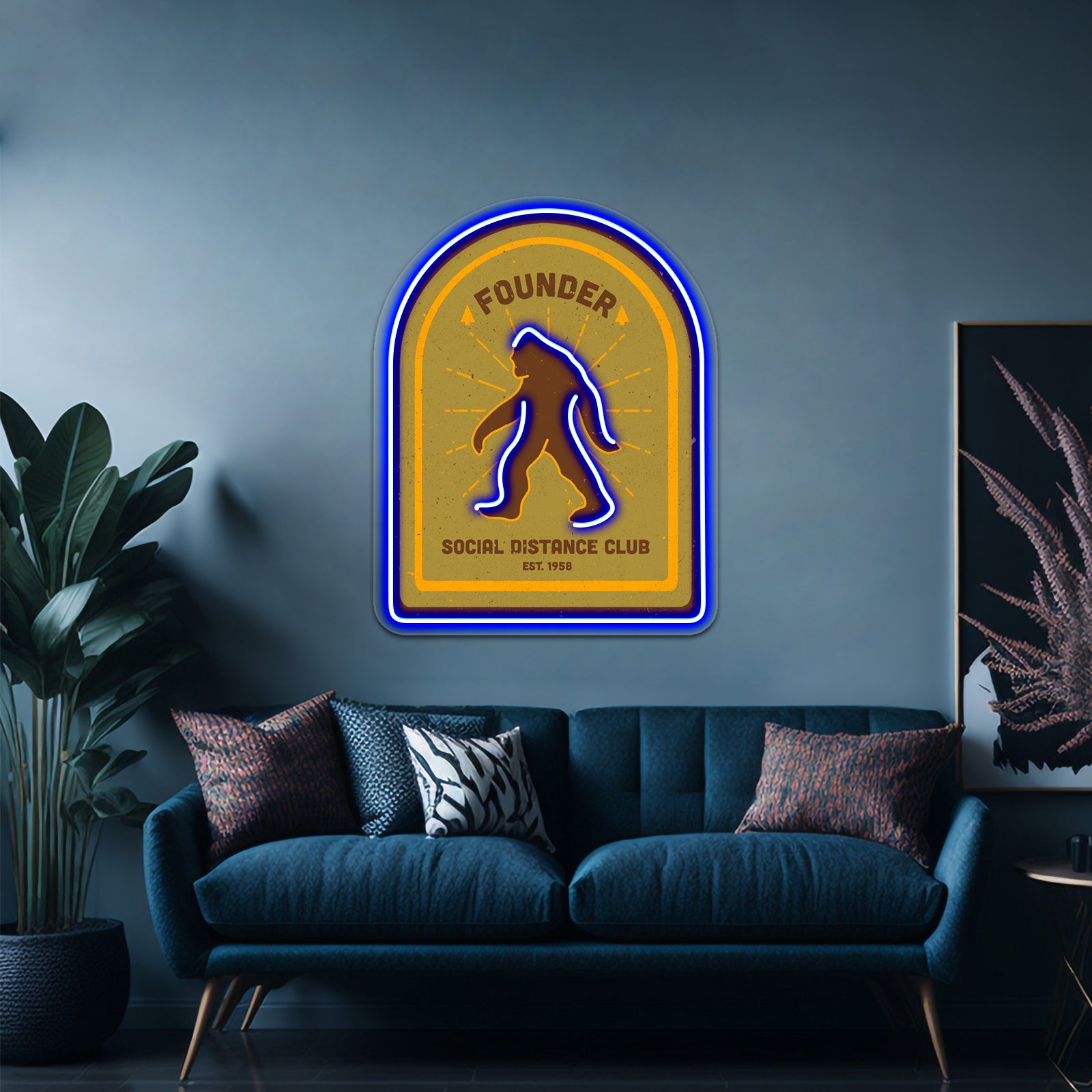Social Distance Club Founder For Bar Wall Decor Artwork Neon Wall Signs | Shineneon