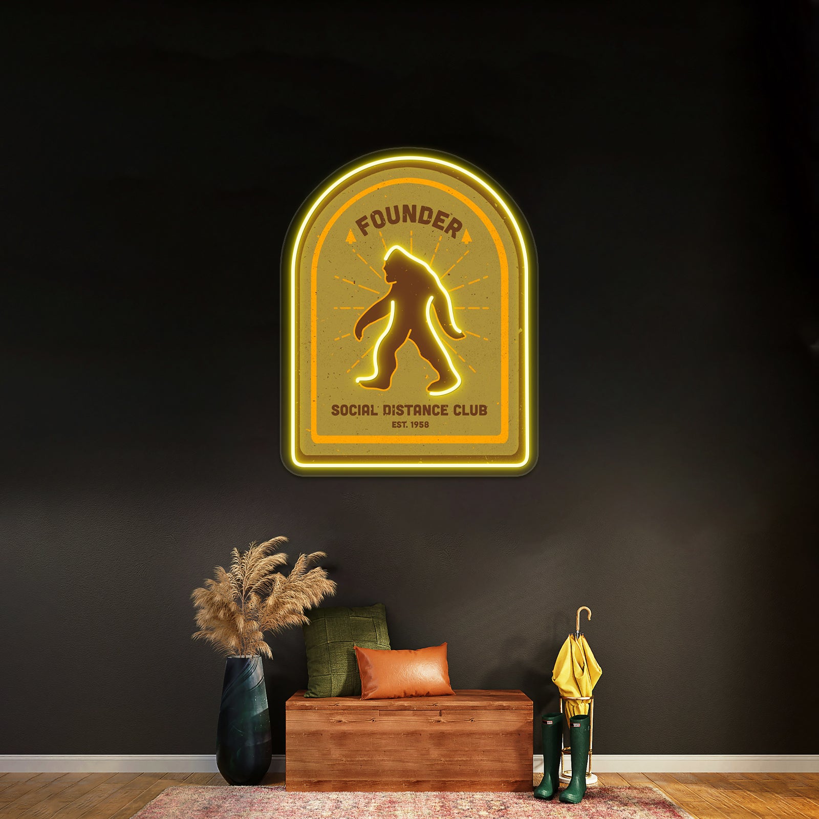 Social Distance Club Founder For Bar Wall Decor Artwork Neon Wall Signs | Shineneon