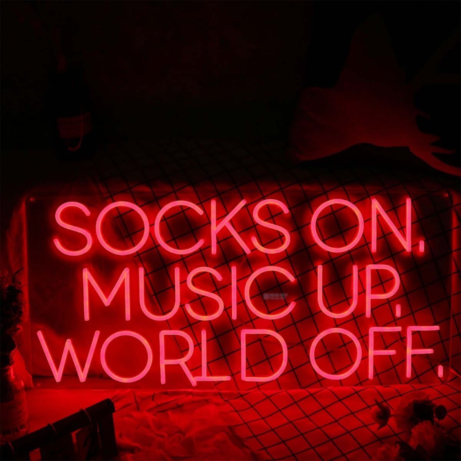 Socks On Music Up World Off Red Neon Sign For Relaxation | Shineneon